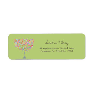 Retro Circle Tree Lime Green Return Address
