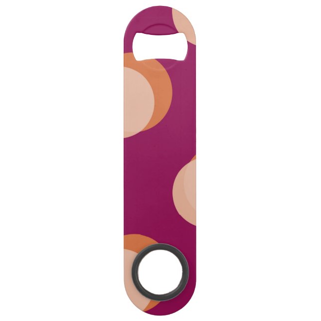 Retro Circles and Shadows Bold Pattern Purple Bar Key (Front)