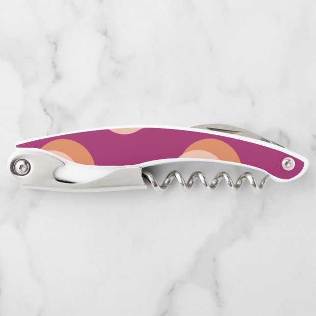 Retro Circles and Shadows Bold Pattern Purple Corkscrew (Front)
