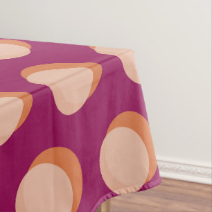 Retro Circles and Shadows Bold Pattern Purple Tablecloth