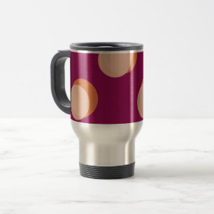 Retro Circles and Shadows Bold Pattern Purple Travel Mug