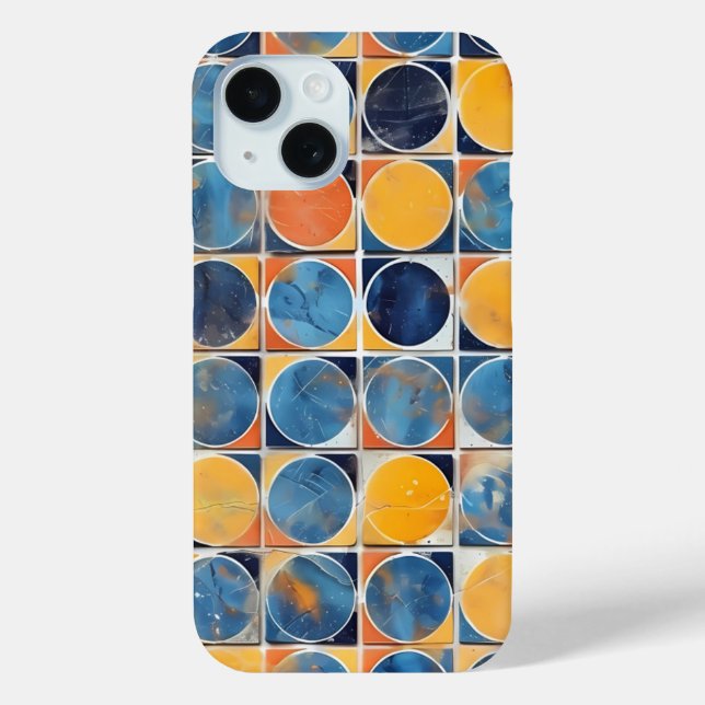 Retro Circles and Squares Mosaic Phone Case (Back)