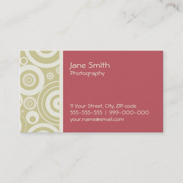Retro Circles business card (Front)