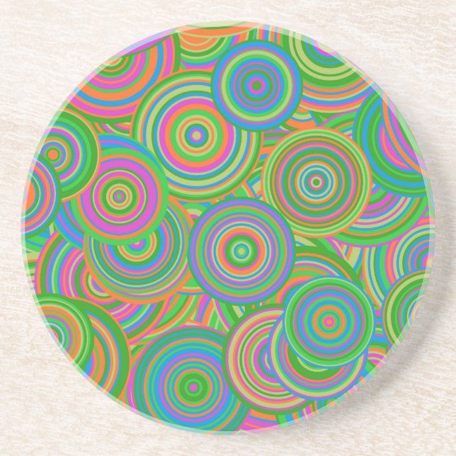 retro circles coaster (Front)