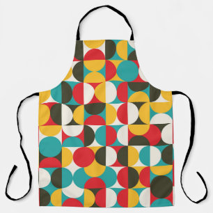 Retro Circles: Colourful Hipster Pattern. Apron