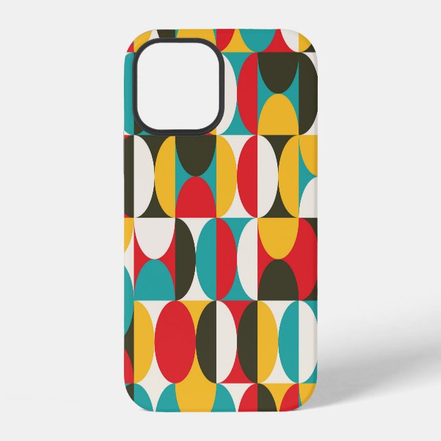 Retro Circles: Colourful Hipster Pattern. iPhone Case (Back)