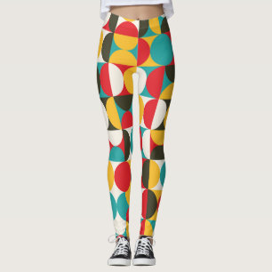 Retro Circles: Colourful Hipster Pattern. Leggings
