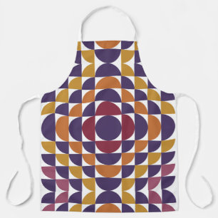 Retro Circles Geometric Apron   Mid-Century Modern