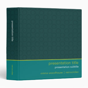 Retro Circles Green & Teal Presentation Binder
