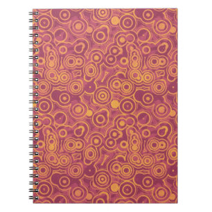 Retro Circles Grunge Pattern Notebook