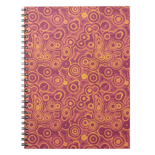 Retro Circles Grunge Pattern Notebook (Front)