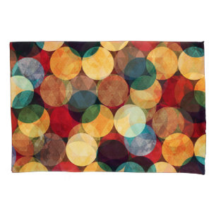Retro circles, grunge texture seamless pattern. pillowcase