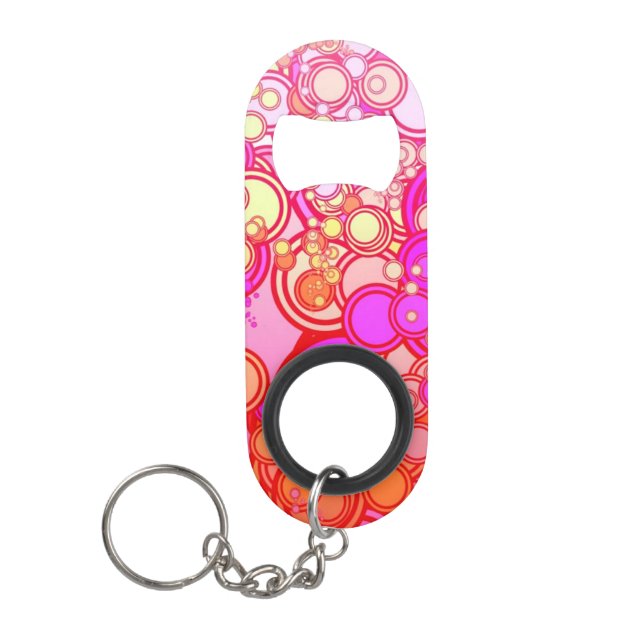 Retro Circles Keychain Bottle Opener (Front)