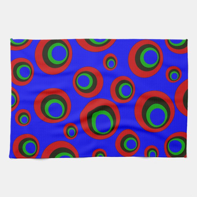 Retro Circles Kitchen Towel (Horizontal)