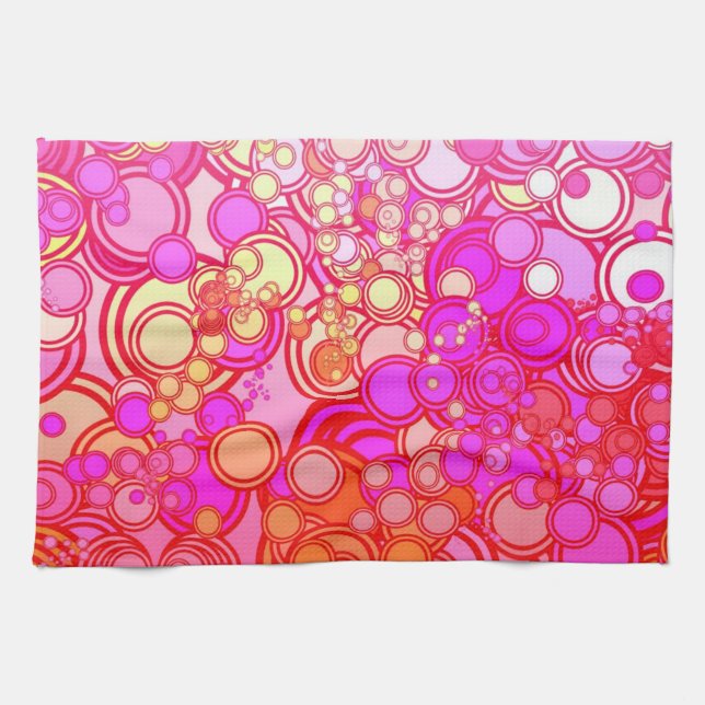 Retro Circles Kitchen Towel (Horizontal)