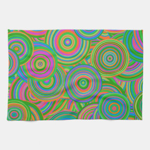 retro circles kitchen towel