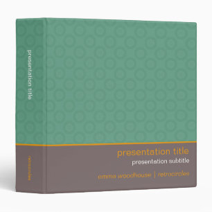 Retro Circles Mint & Orange Presentation Binder
