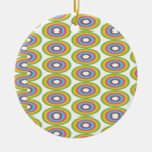 Retro circles pattern ceramic ornament