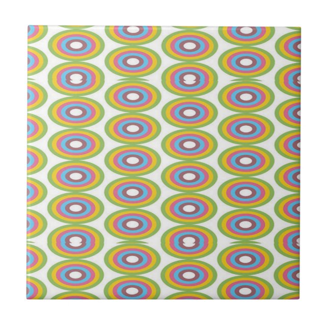 Retro circles pattern tile (Front)