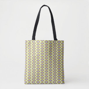Retro circles pattern tote bag