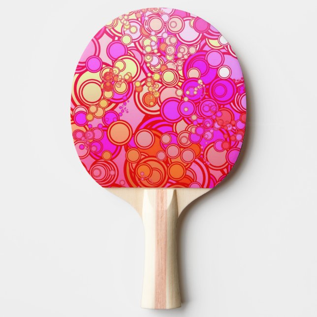 Retro Circles Ping Pong Paddle (Front)