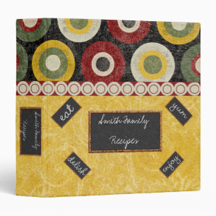 Retro Circles Recipe Binder