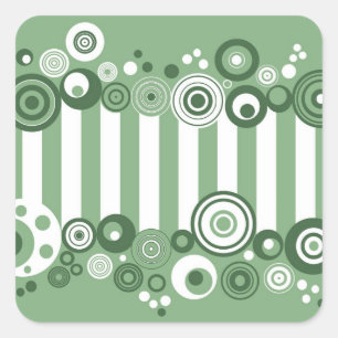 Retro circles square sticker