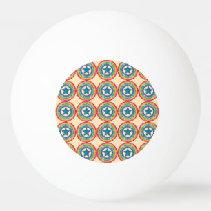 Retro Circles Stars: Seamless Texture. Ping Pong Ball
