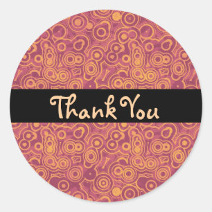 Retro Circles Thank You Classic Round Sticker