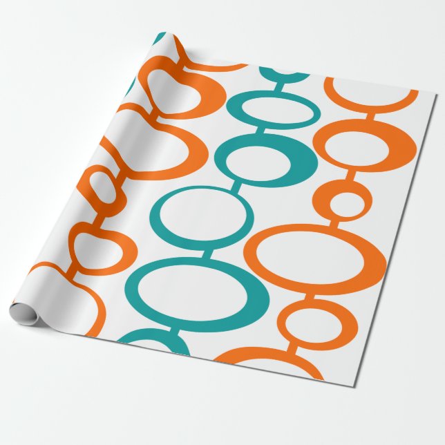 Retro Circles Wrapping Paper (Unrolled)