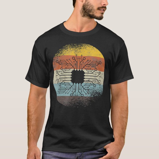 Retro Circuit Board Electronic Engineer Gift T-Shirt (Front)