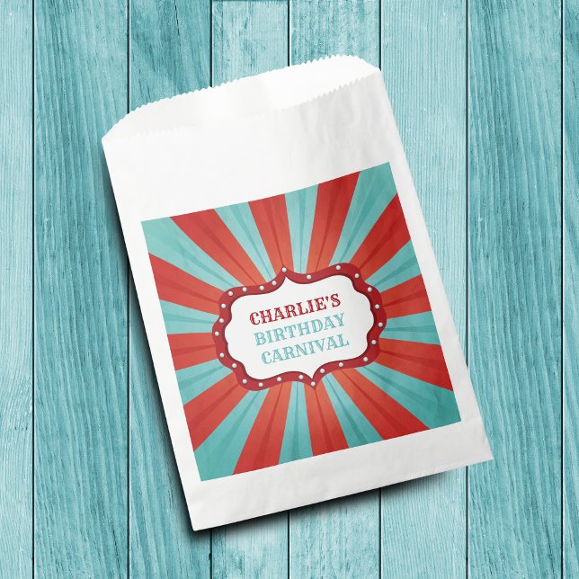 Retro Circus Carnival Birthday Party Favour Bag (Creator Uploaded)