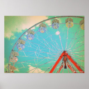 Retro Circus Ferris Wheel - Poster