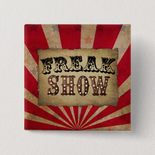 Retro Circus Poster Freak Show 2 Inch Square Button