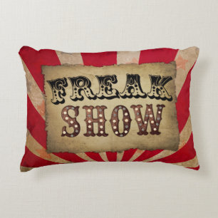 Retro Circus Poster Freak Show  Accent Pillow