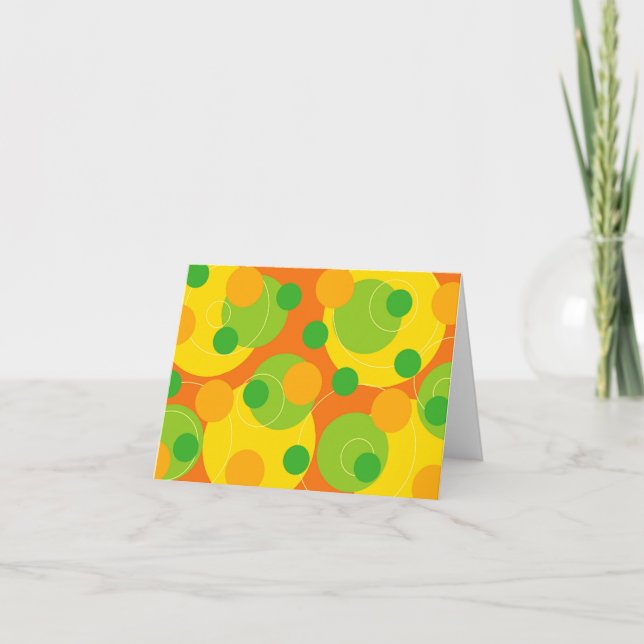 Retro Citrus Dots Invitation / Announcement Card (Front)