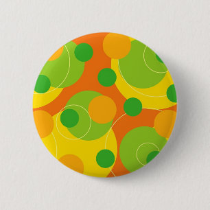 Retro Citrus Fun Bubbly Dots Cute Colourful Button