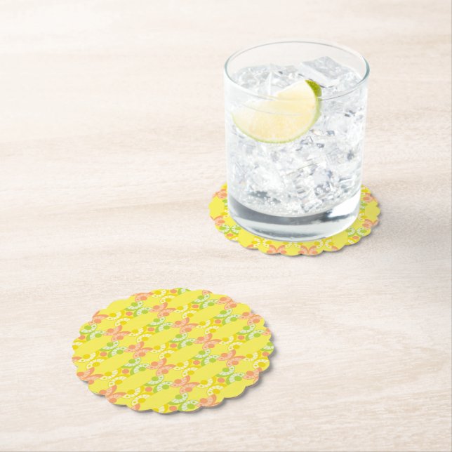Retro Citrus Paper Coasters (Insitu)