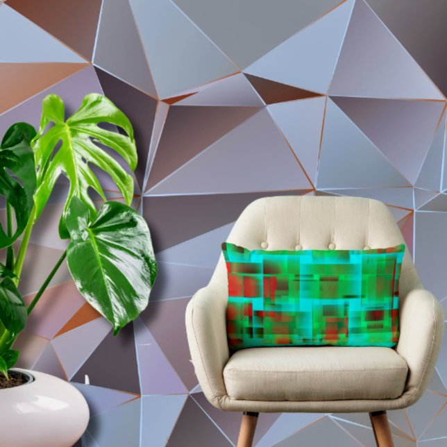 retro city abstract vision lumbar pillow (Creator Uploaded)