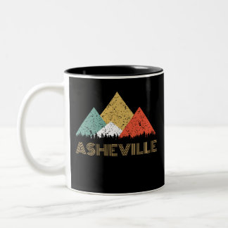 Retro City of Asheville Mountain Two-Tone Coffee Mug