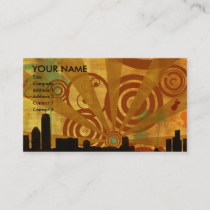 retro cityscape business card
