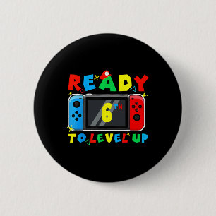 Retro Ck To School 6th Ready To Level Up Gamer For 2 Inch Round Button