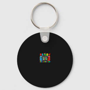 Retro Ck To School Kindergarten Ready To Level Up  Keychain