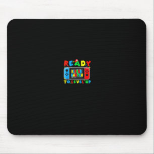 Retro Ck To School Kindergarten Ready To Level Up  Mouse Pad