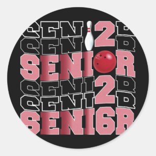 Retro Cl Of 2026 Senior Bowling Senior Night 2026 Classic Round Sticker