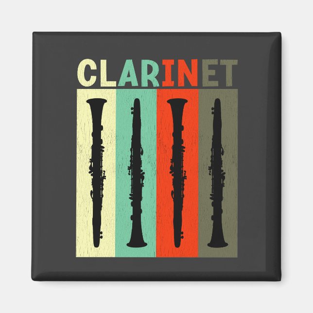 Retro Clarinet Magnet (Front)