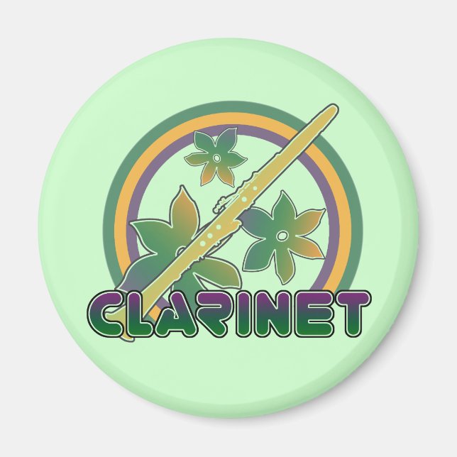 Retro Clarinet Magnet (Front)