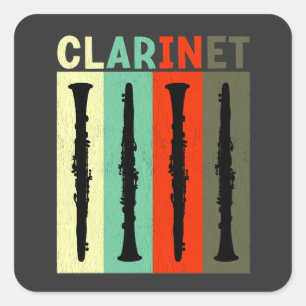Retro Clarinet Square Sticker