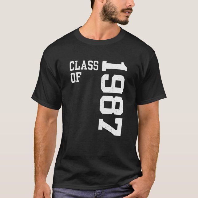 Retro Class of 1987 Senior High School Reunion Vin T-Shirt (Front)