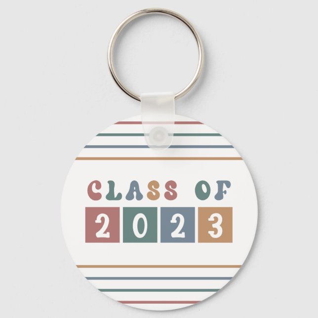 Retro Class of 2023 Graduation Keychain (Front)